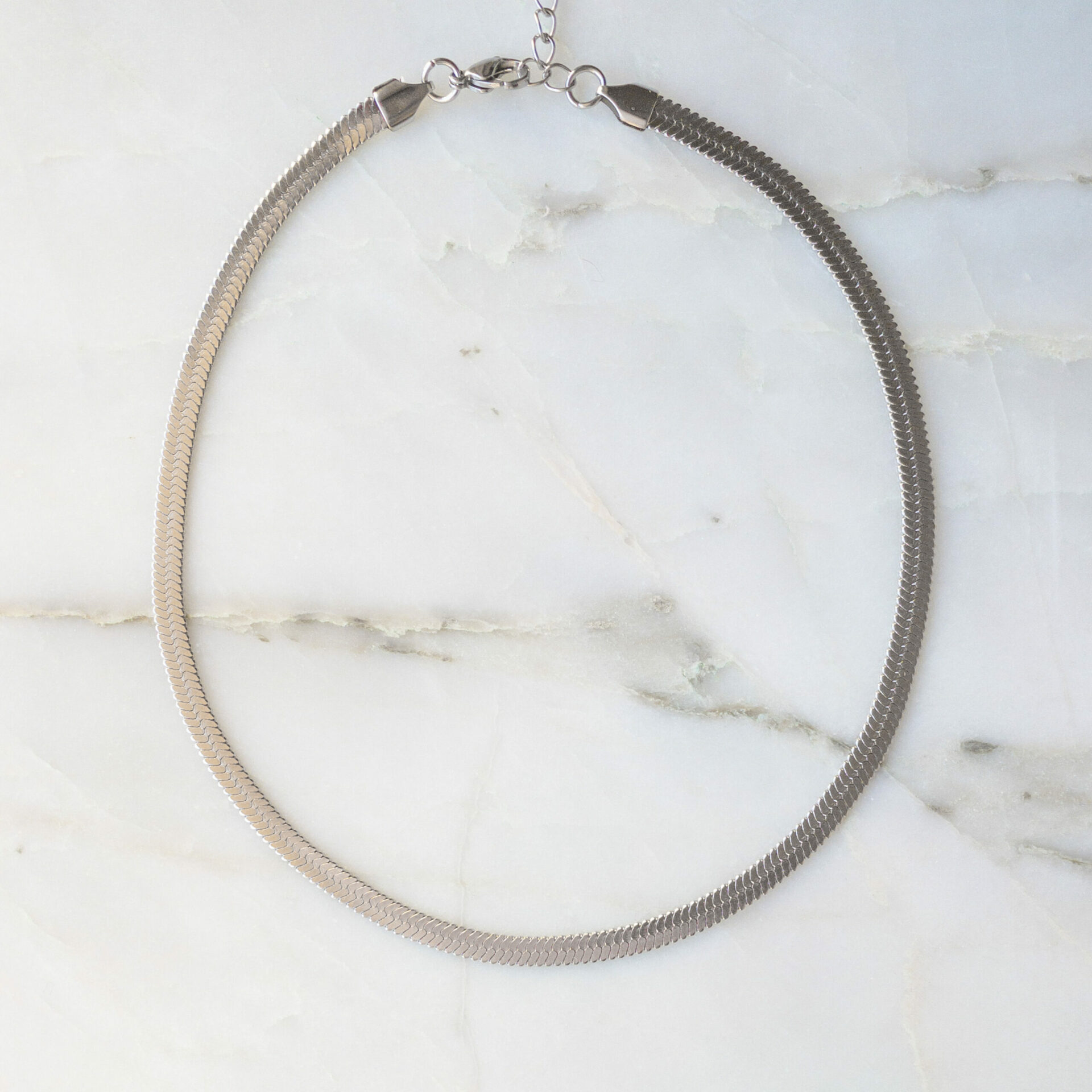 Fishbone Silver Necklace