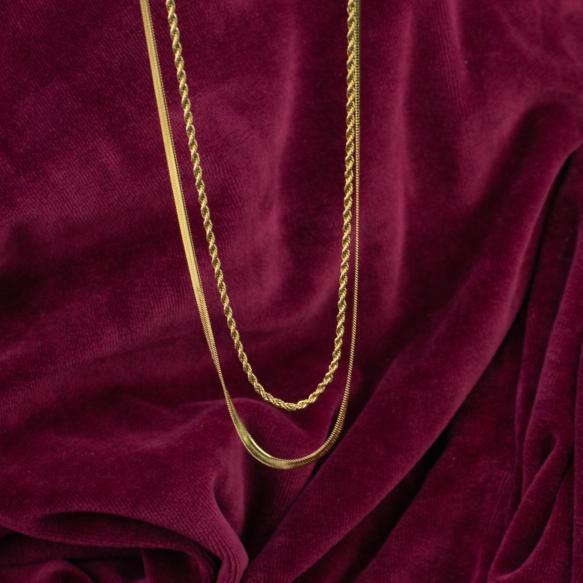 Duality Gold Double Chain Necklace