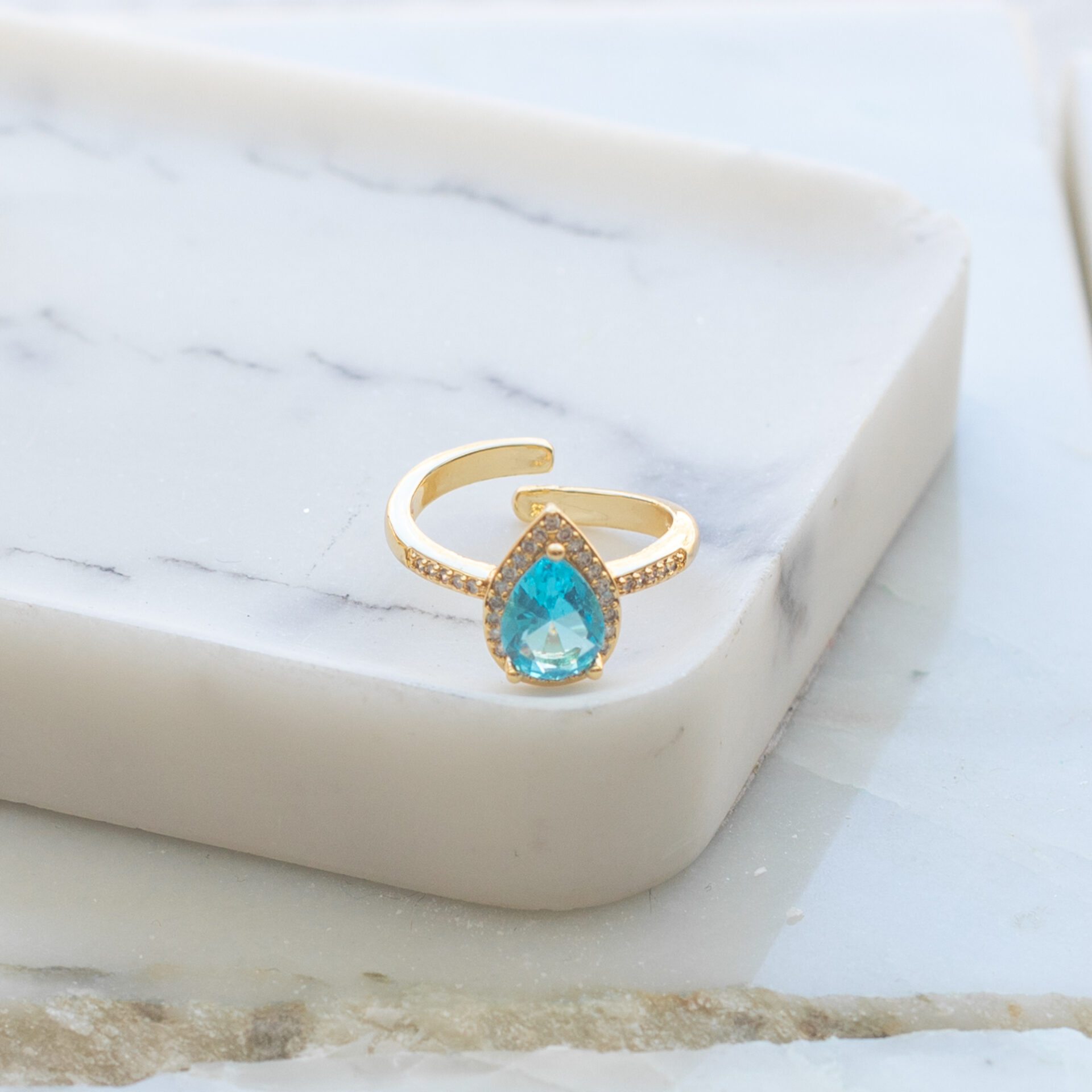 Aurora Turquoise Gold Δαχτυλίδι με ζιργκόν