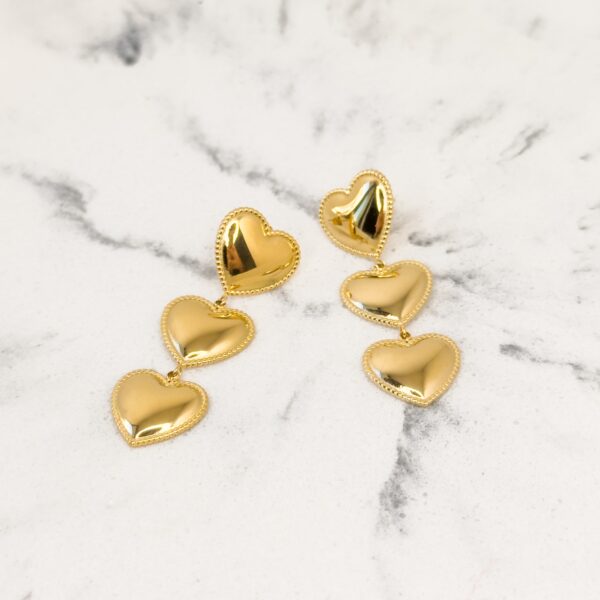 Serenissima Gold Σκουλαρίκια Κρεμαστά με Καρδιές