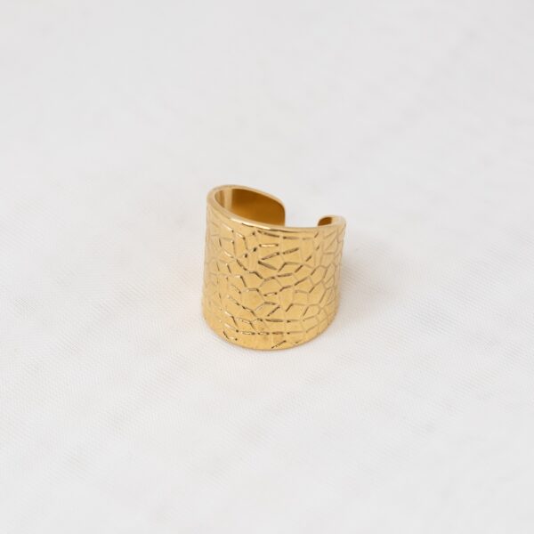 Gondolier Gold Δαχτυλίδι με Ανάγλυφο Σχέδιο