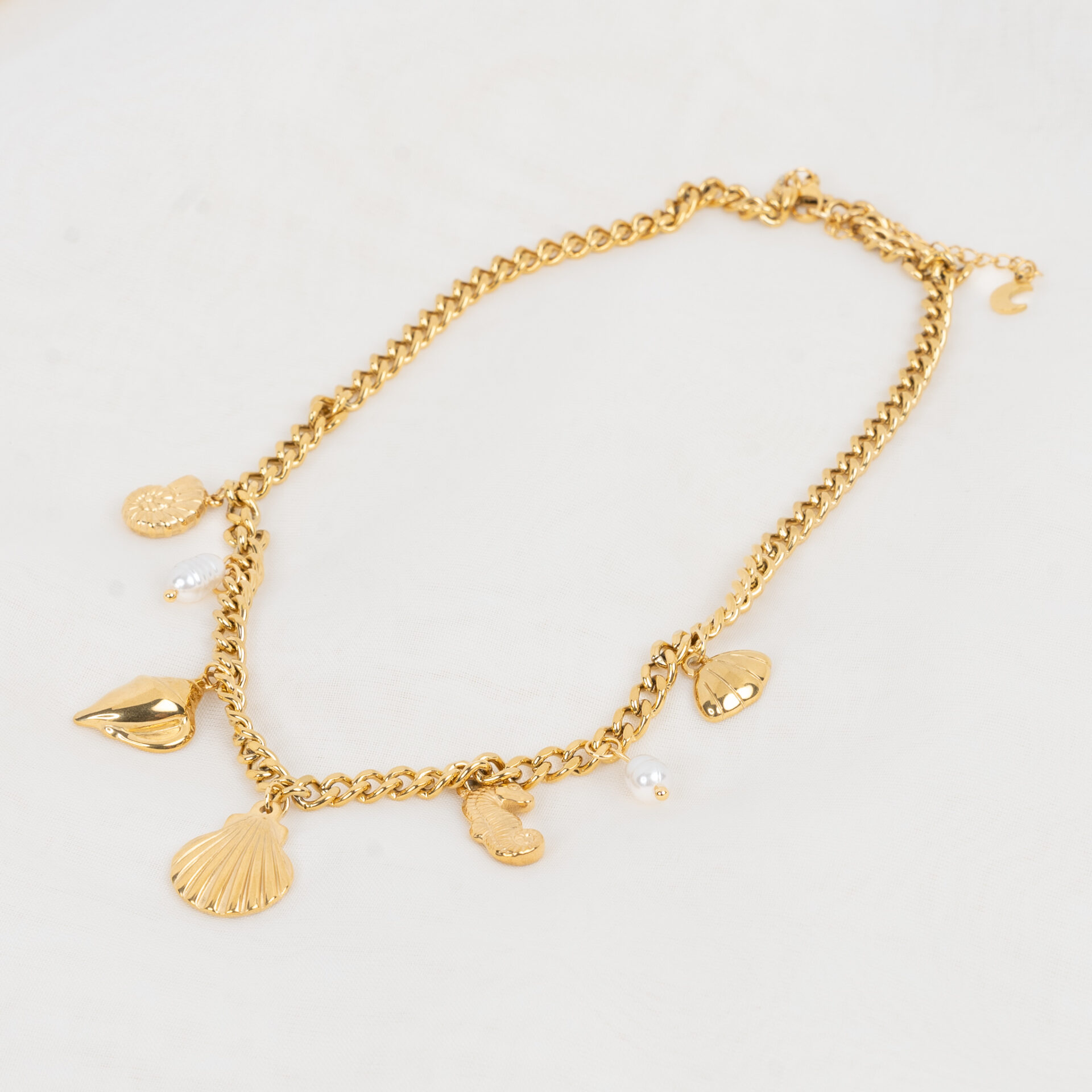 Thalassa Gold Κολιέ με Κρεμαστά Στοιχεία