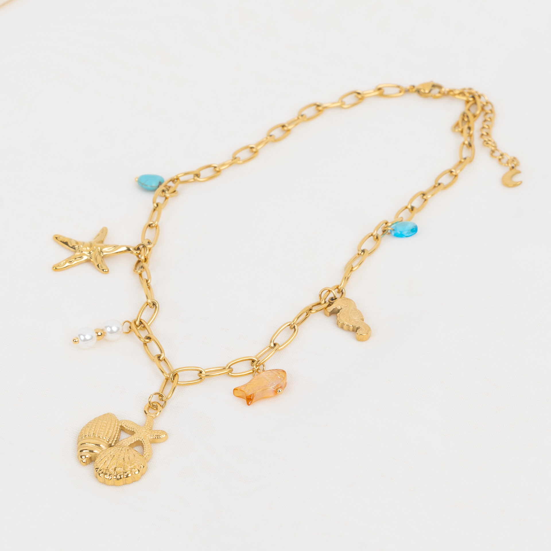 Voyage Gold Κολιέ με Κρεμαστά Στοιχεία