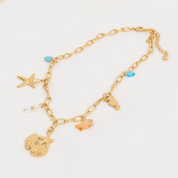 Voyage Gold Κολιέ με Κρεμαστά Στοιχεία