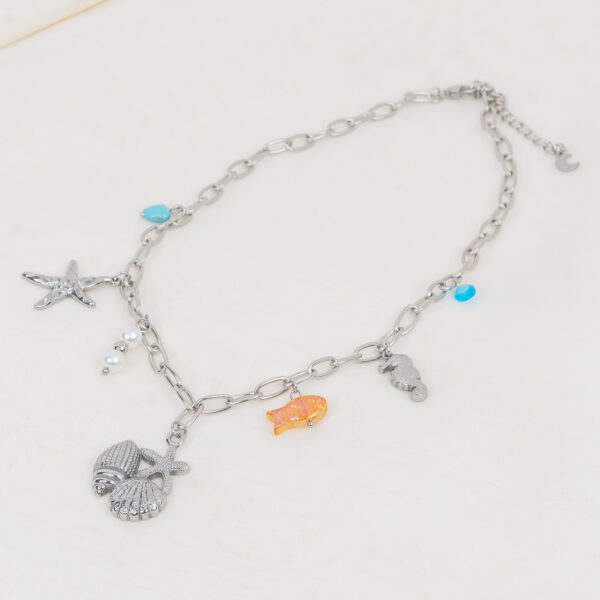 Voyage Silver Κολιέ με Κρεμαστά Στοιχεία
