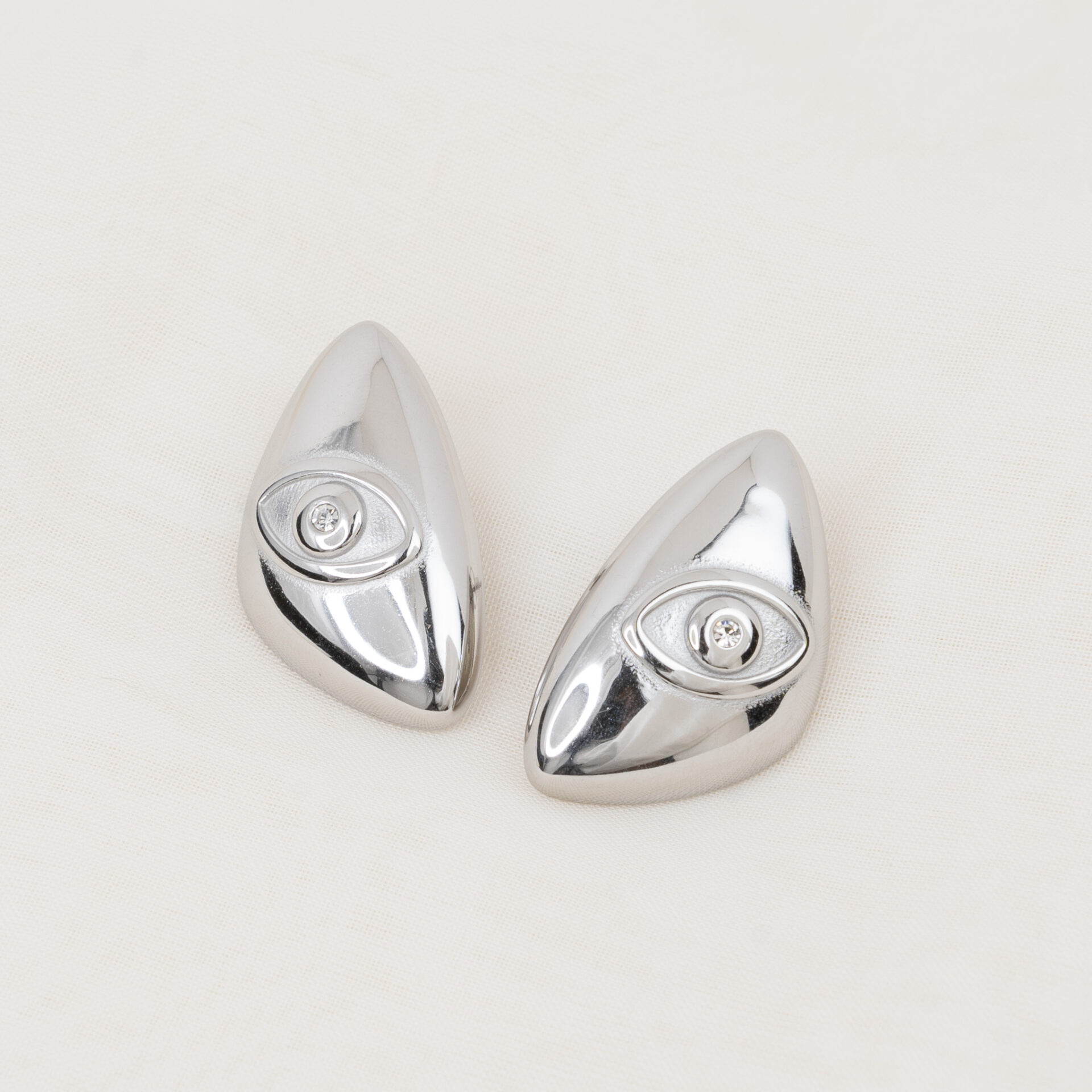 Nomad Silver Σκουλαρίκια Μάτι με Ζιργκόν
