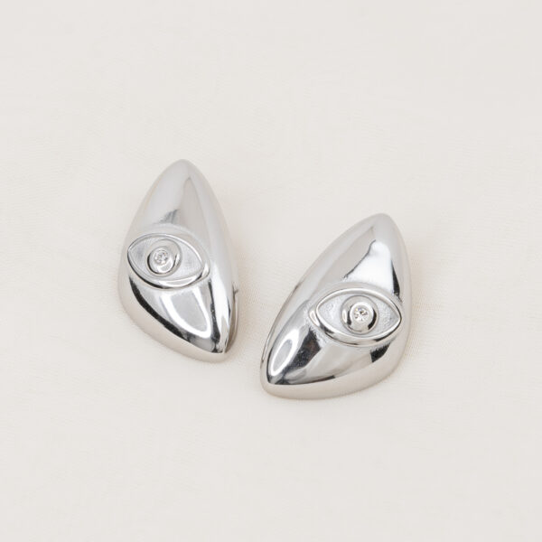Nomad Silver Σκουλαρίκια Μάτι με Ζιργκόν