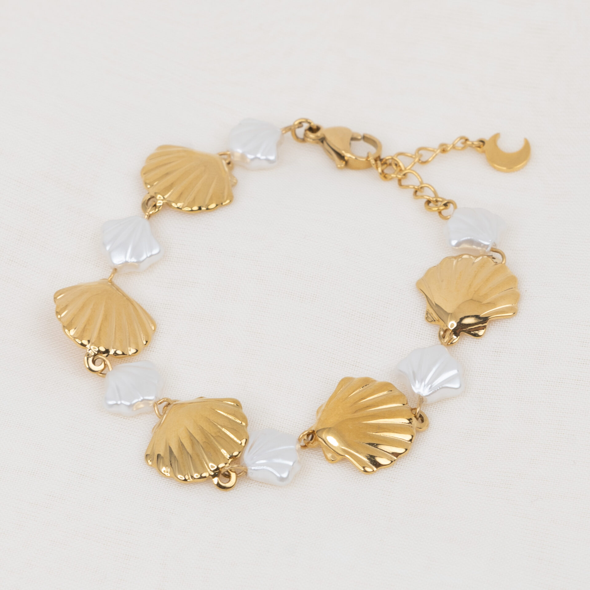 Oceanite Gold Βραχιόλι με Κοχύλια