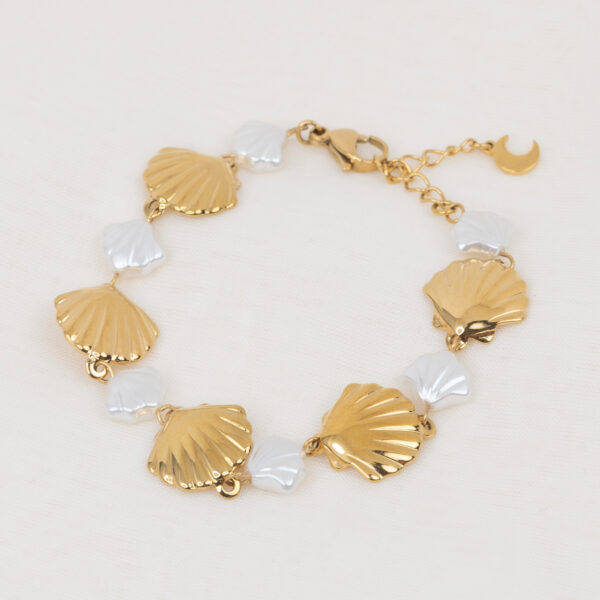 Oceanite Gold Βραχιόλι με Κοχύλια
