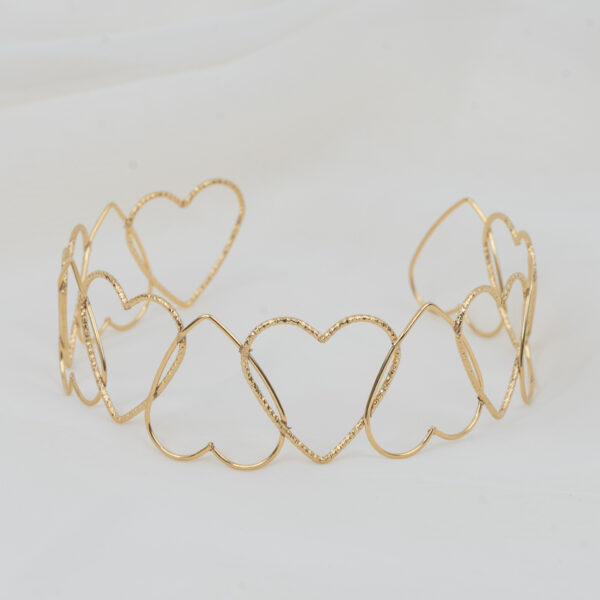Eternal Love Gold Κολιέ Choker με Καρδιές