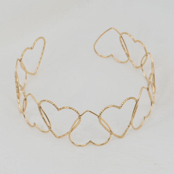 Eternal Love Gold Κολιέ Choker με Καρδιές