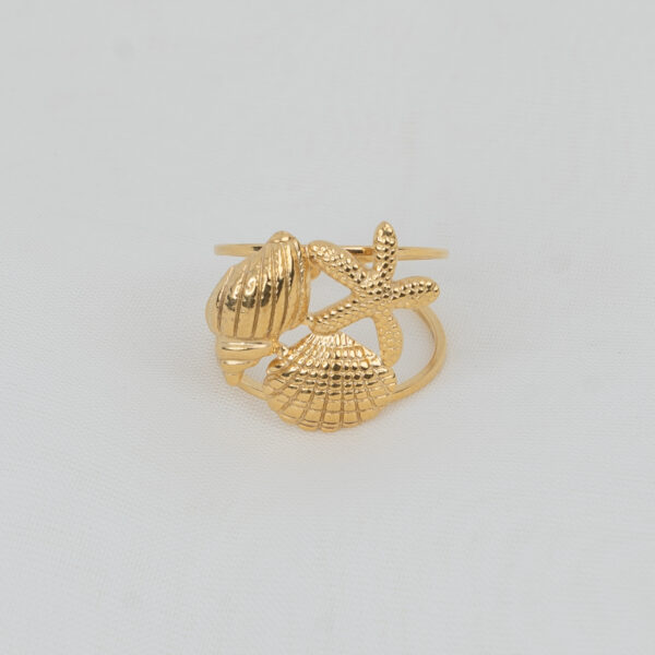 Ocean Dream Gold Δαχτυλίδι με Ανάγλυφα Στοιχεία