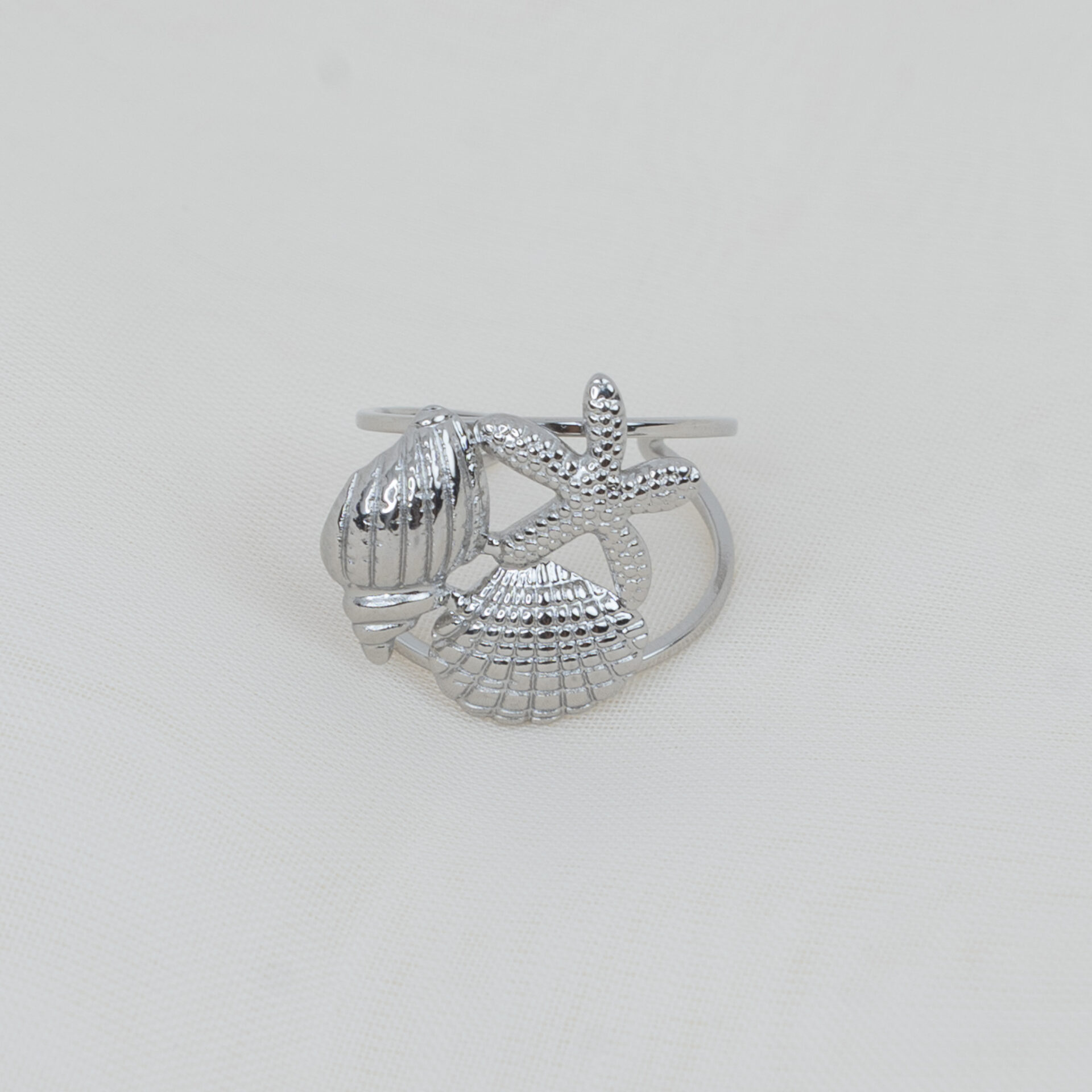 Ocean Dream Silver Δαχτυλίδι με Ανάγλυφα Στοιχεία