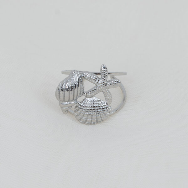 Ocean Dream Silver Δαχτυλίδι με Ανάγλυφα Στοιχεία