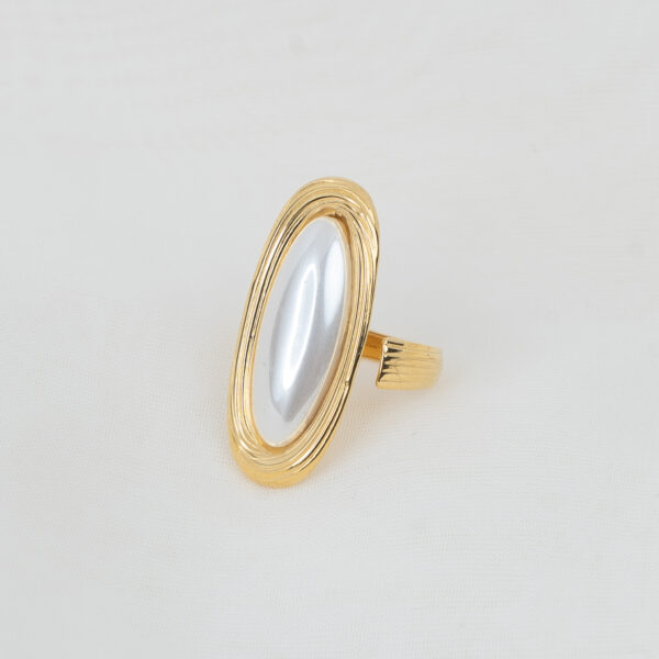 Oyster Gold Δαχτυλίδι με Οβάλ Πέρλα