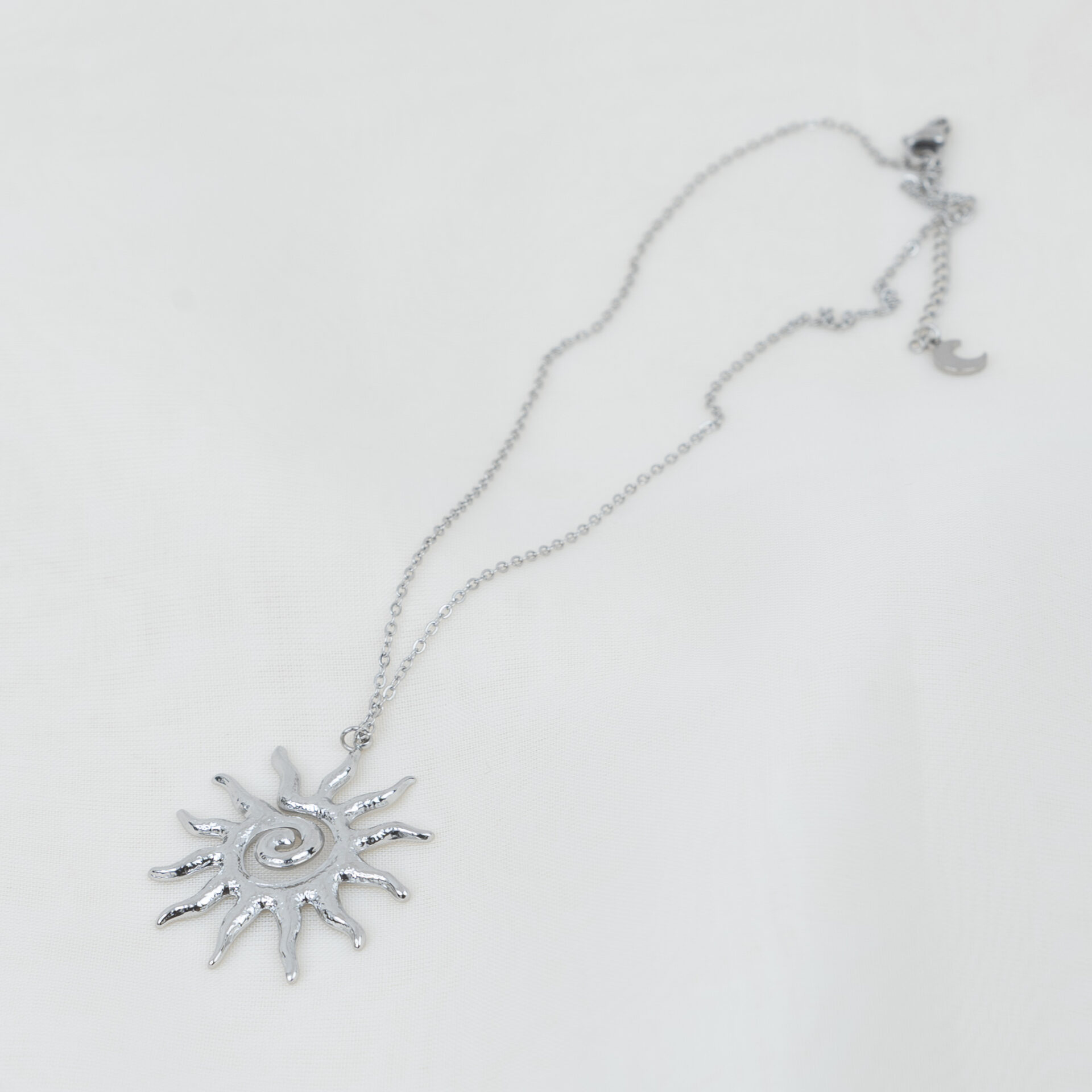 Soleil Silver Κολιέ με Ήλιο