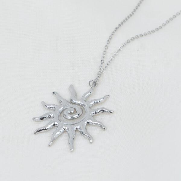 Soleil Silver Κολιέ με Ήλιο
