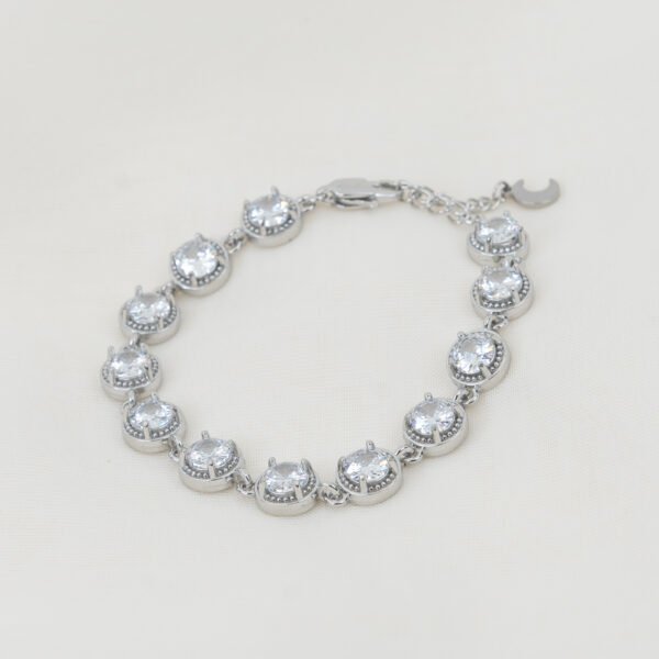 Royal Silver Βραχιόλι Αλυσίδα με Ζιργκόν