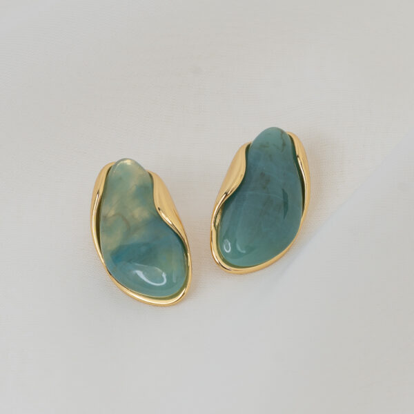 Celeste Emerald Gold Σκουλαρίκια