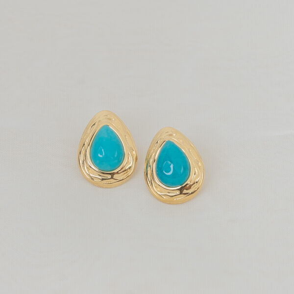 Dione Turquoise Gold Σκουλαρίκια Δάκρυ