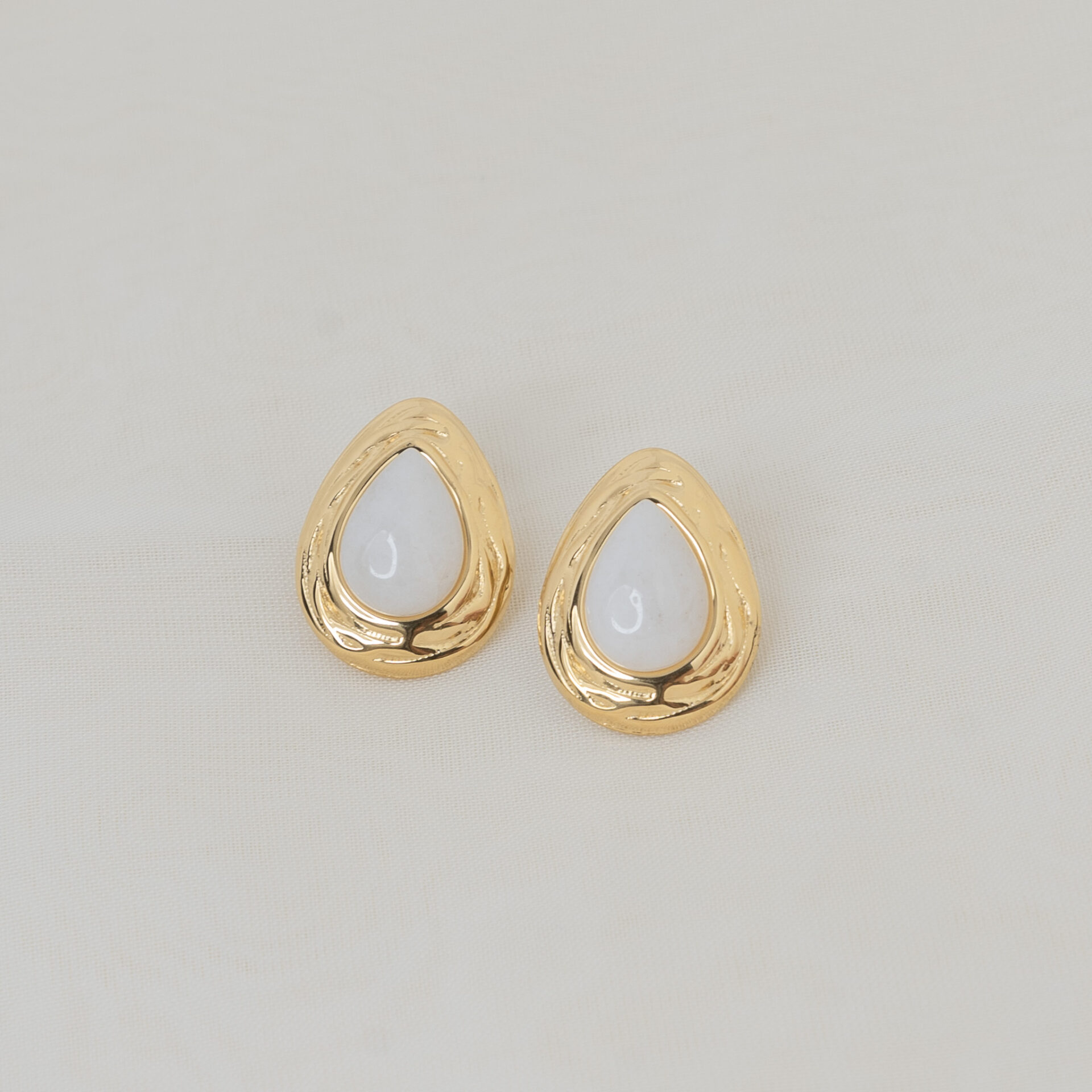 Dione White Gold Σκουλαρίκια Δάκρυ