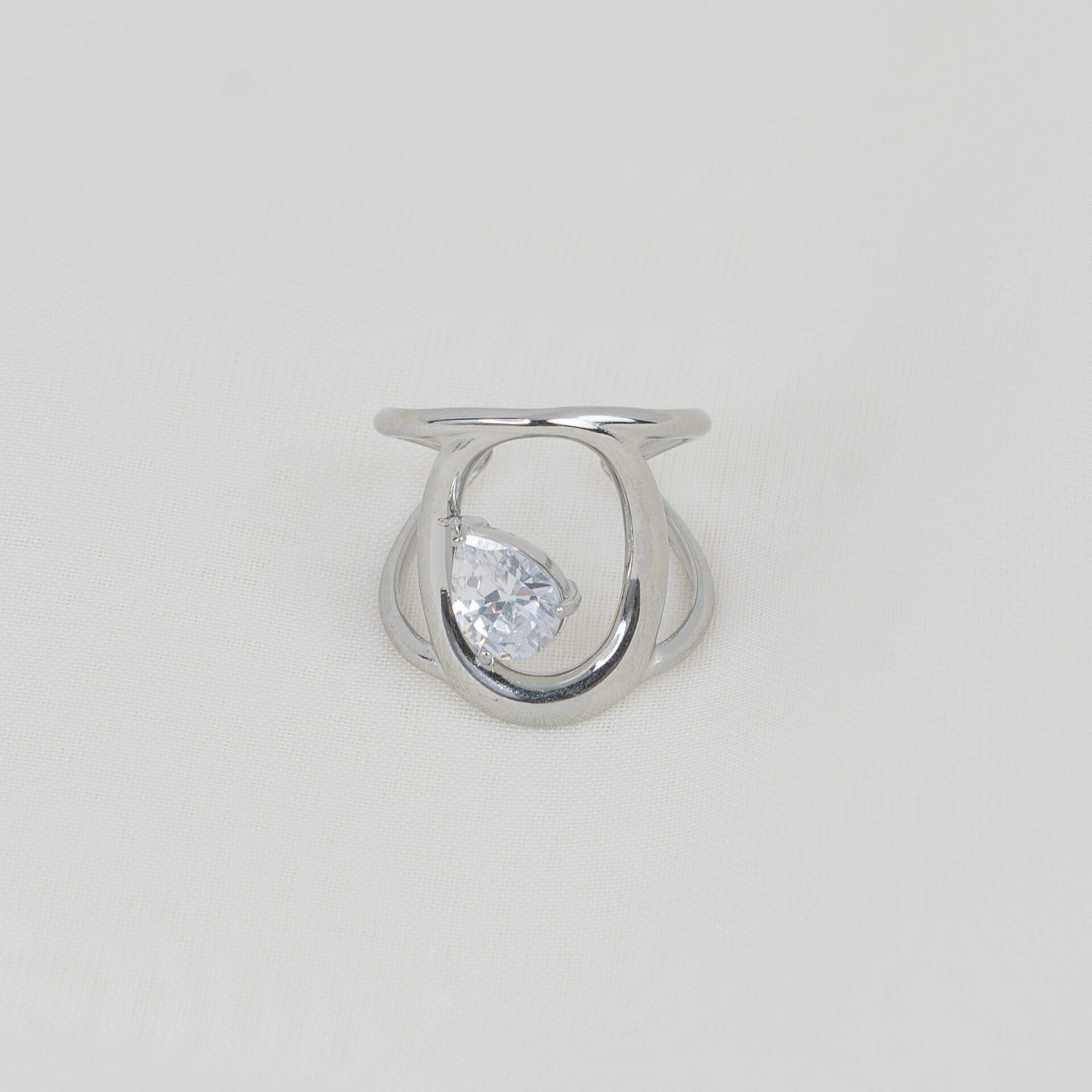 Lyon Silver Δαχτυλίδι με Ζιργκόν Δάκρυ - Image 2
