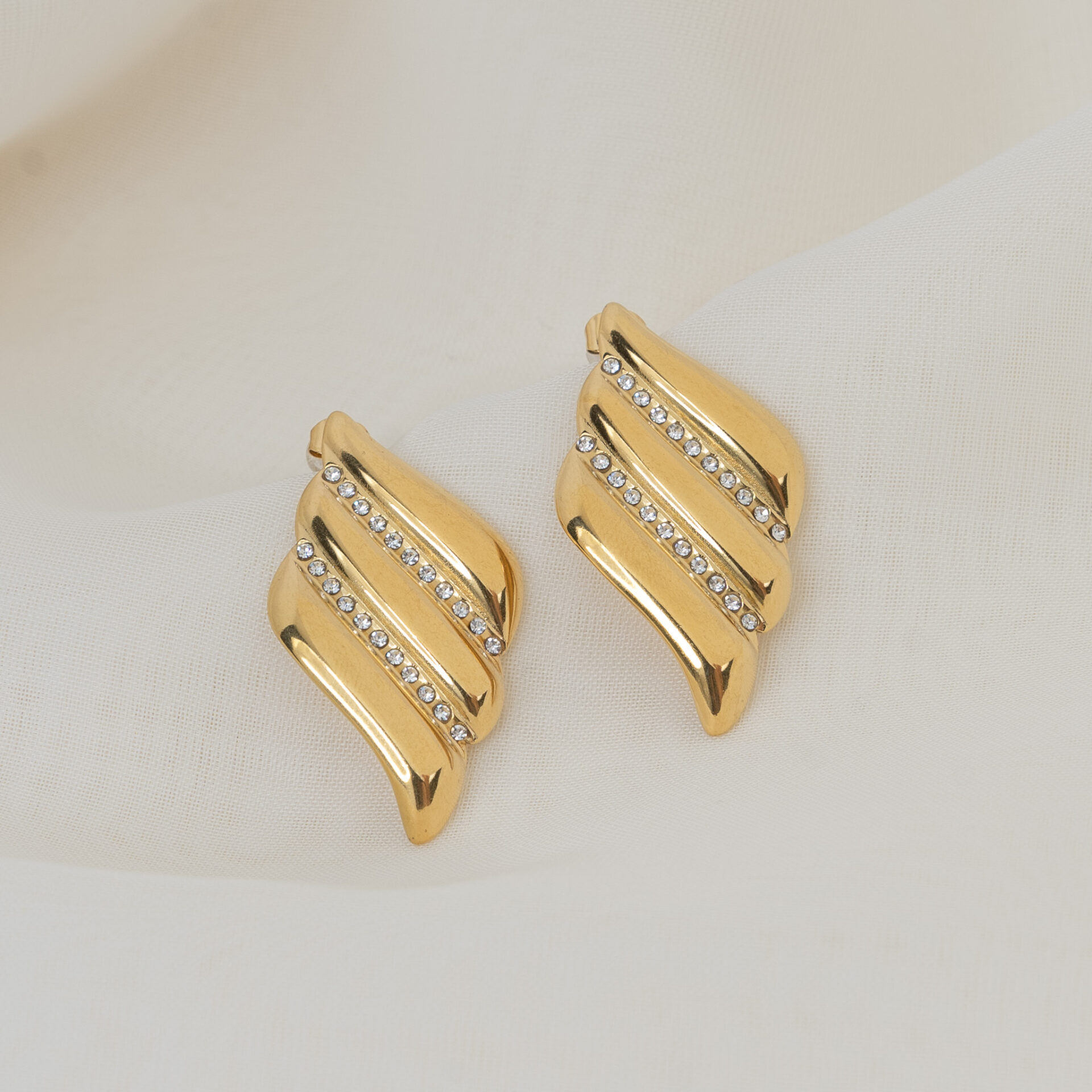 Sorrento Gold Σκουλαρίκια με Ζιργκόν