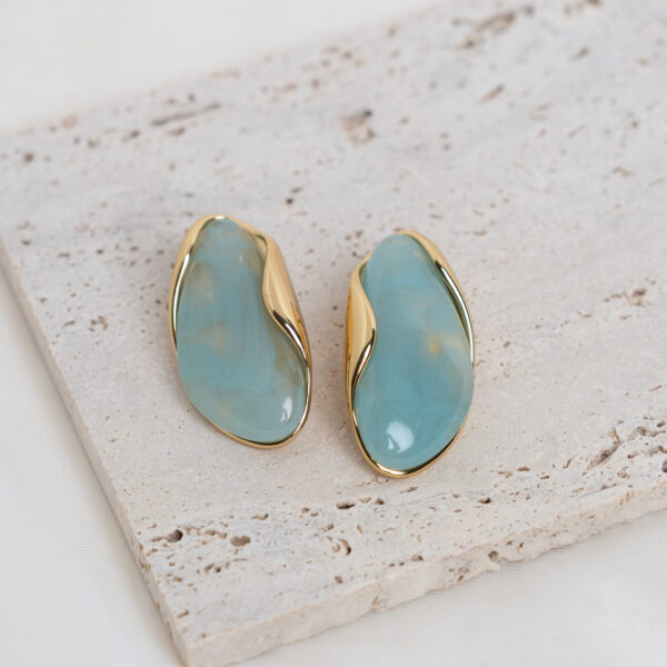 Celeste Aqua Gold Σκουλαρίκια