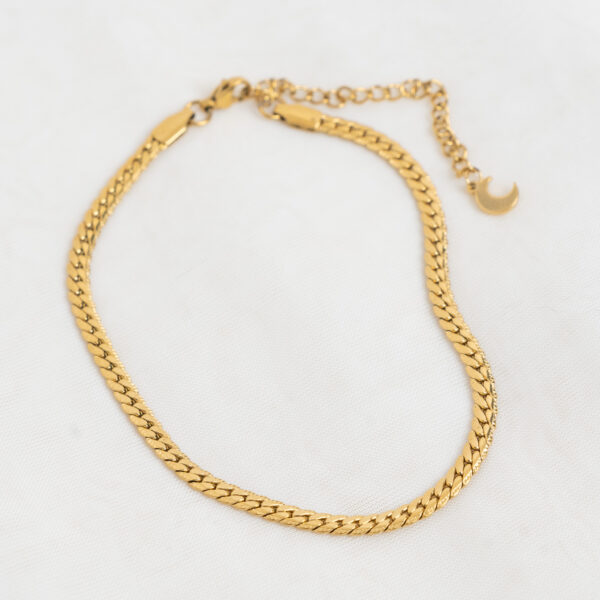 Roman Gold Βραχιόλι ποδιού με πλακέ αλυσίδα
