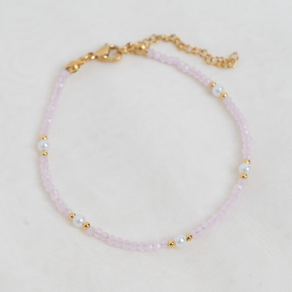 Crystal Pink Gold βραχιόλι ποδιού με κρύσταλλα