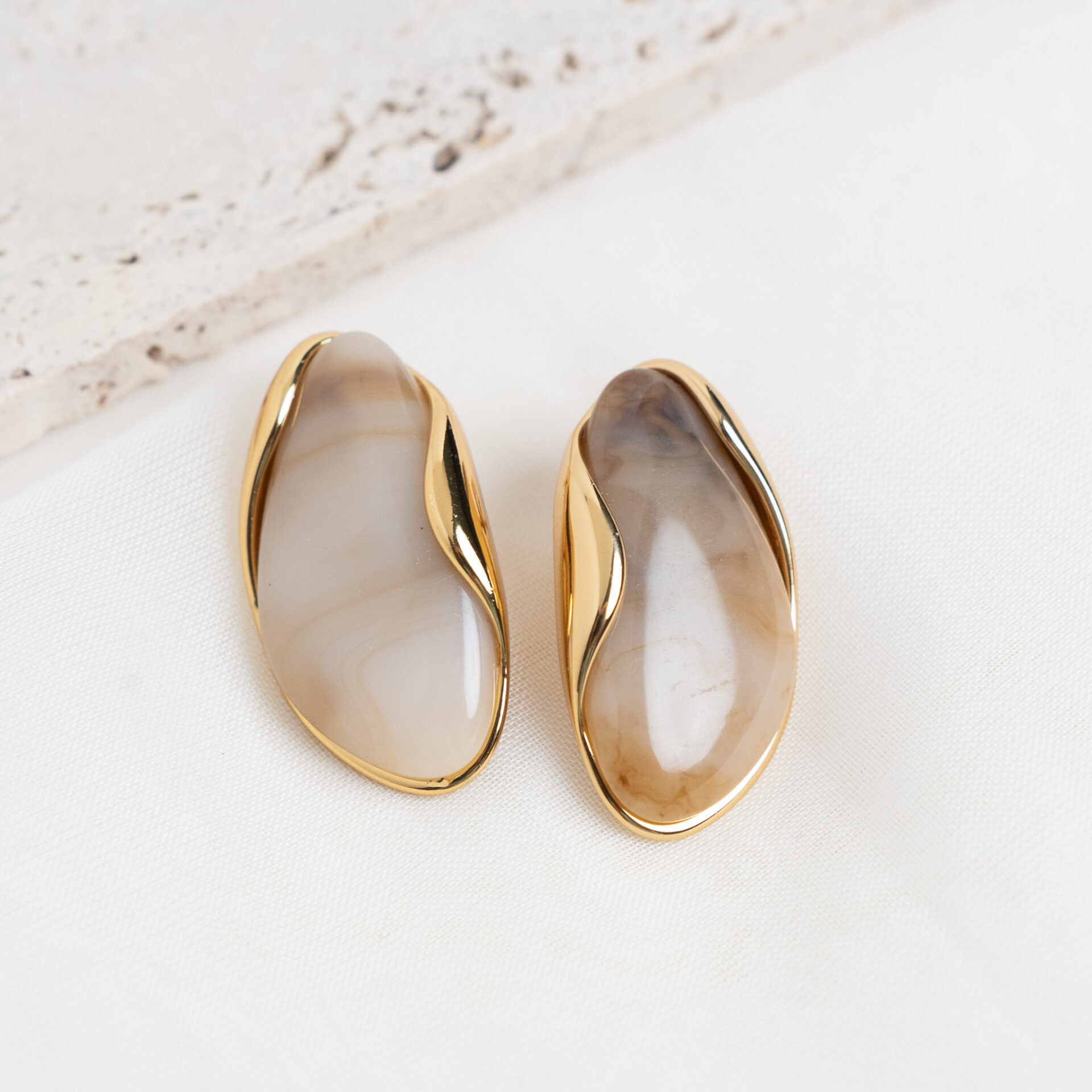 Celeste Latte Gold Σκουλαρίκια