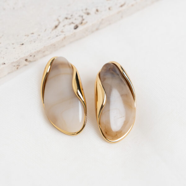 Celeste Latte Gold Σκουλαρίκια