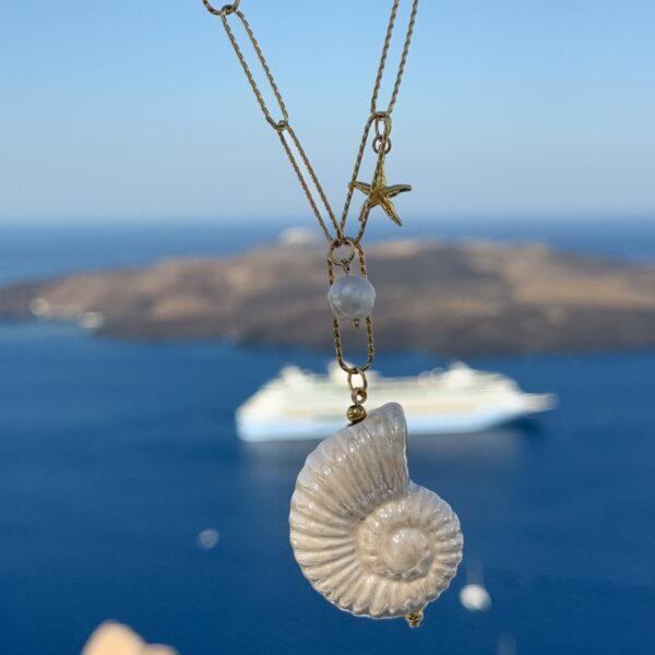 Caldera Gold Κολιέ με Αλυσίδα και κεραμικό κοχύλι