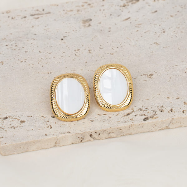 Merlot White Gold Σκουλαρίκια