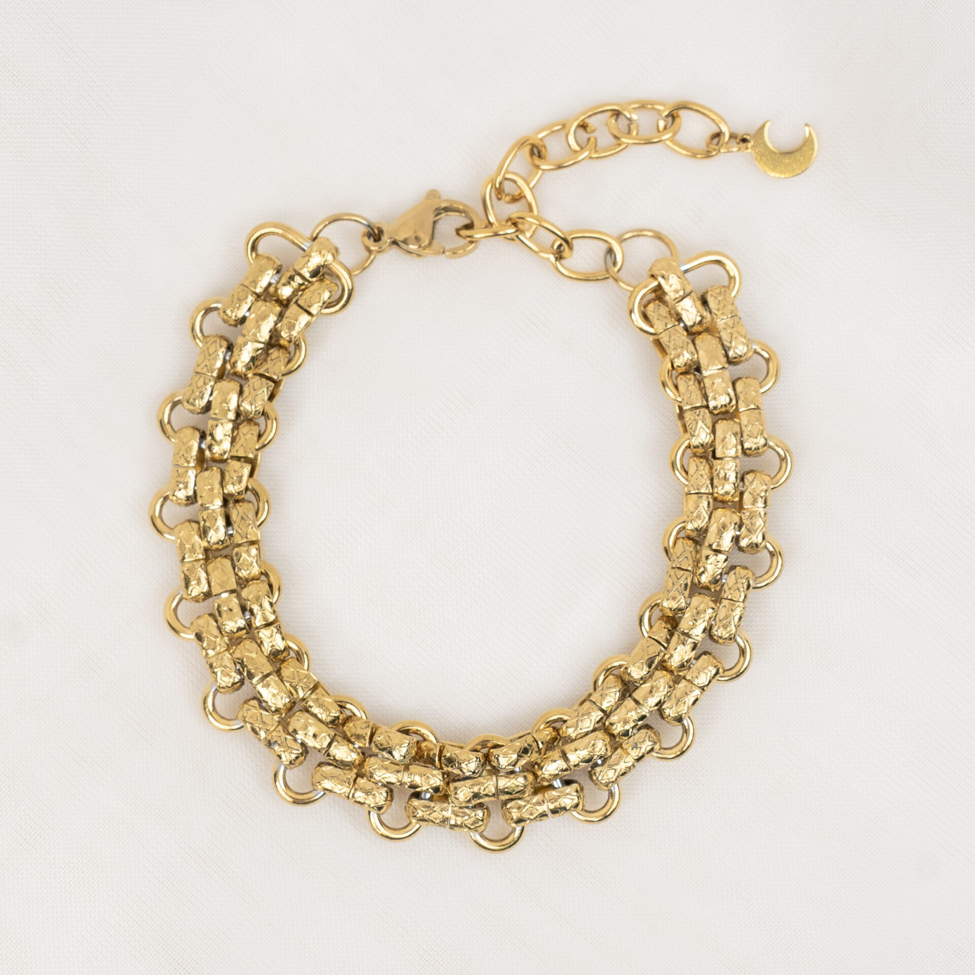 Opera Gold Βραχιόλι με Πλακέ Αλυσίδα