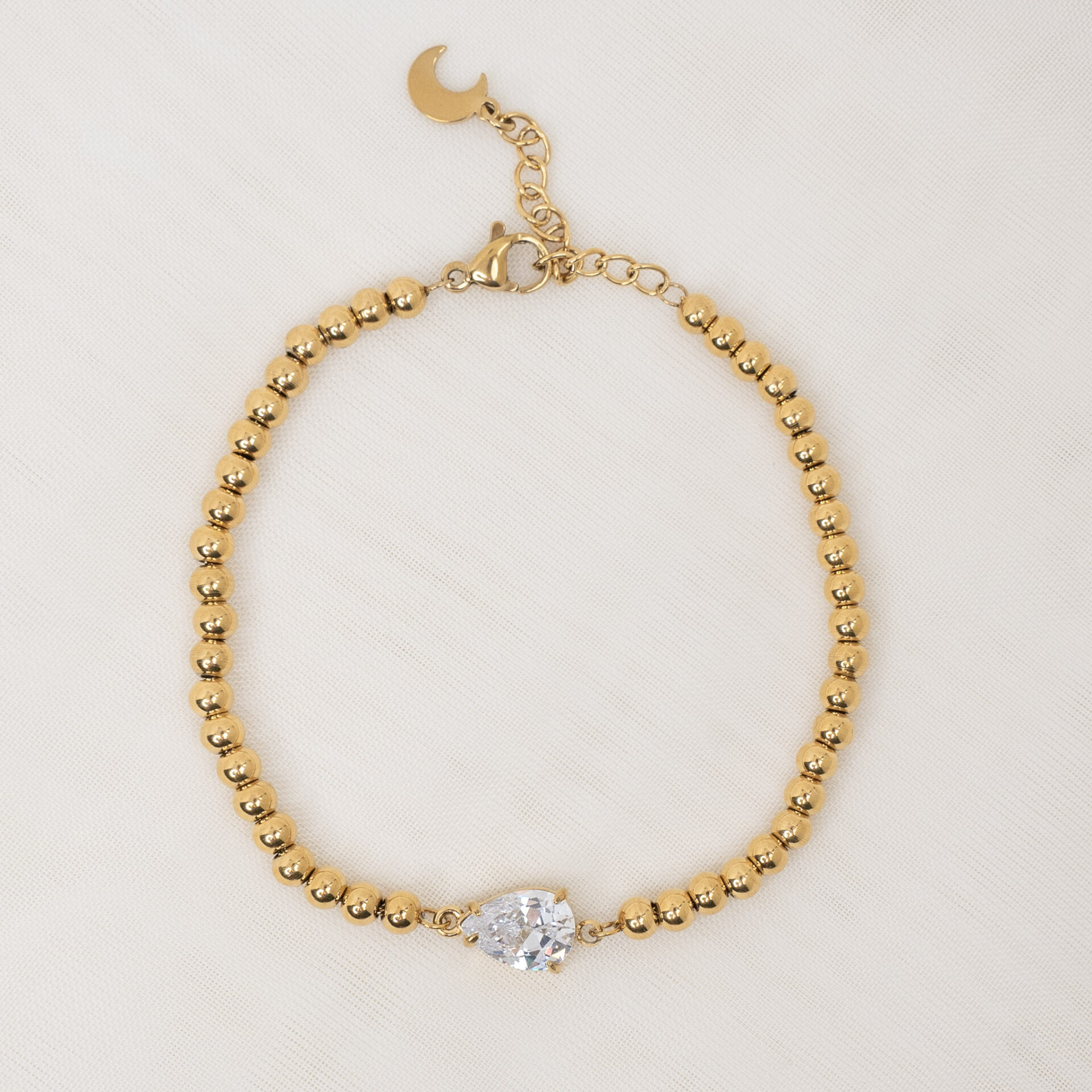 Teardrop Gold Βραχιόλι Αλυσίδα με Ζιργκόν