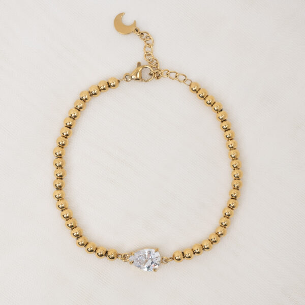 Teardrop Gold Βραχιόλι Αλυσίδα με Ζιργκόν