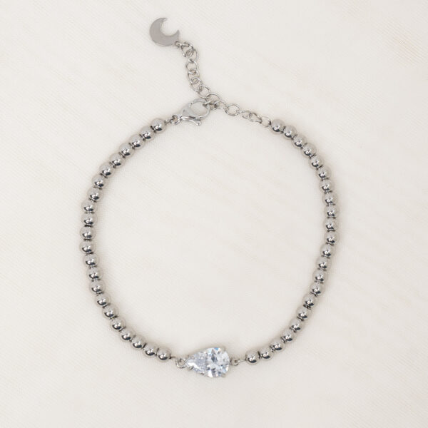 Teardrop Silver Βραχιόλι Αλυσίδα με Ζιργκόν