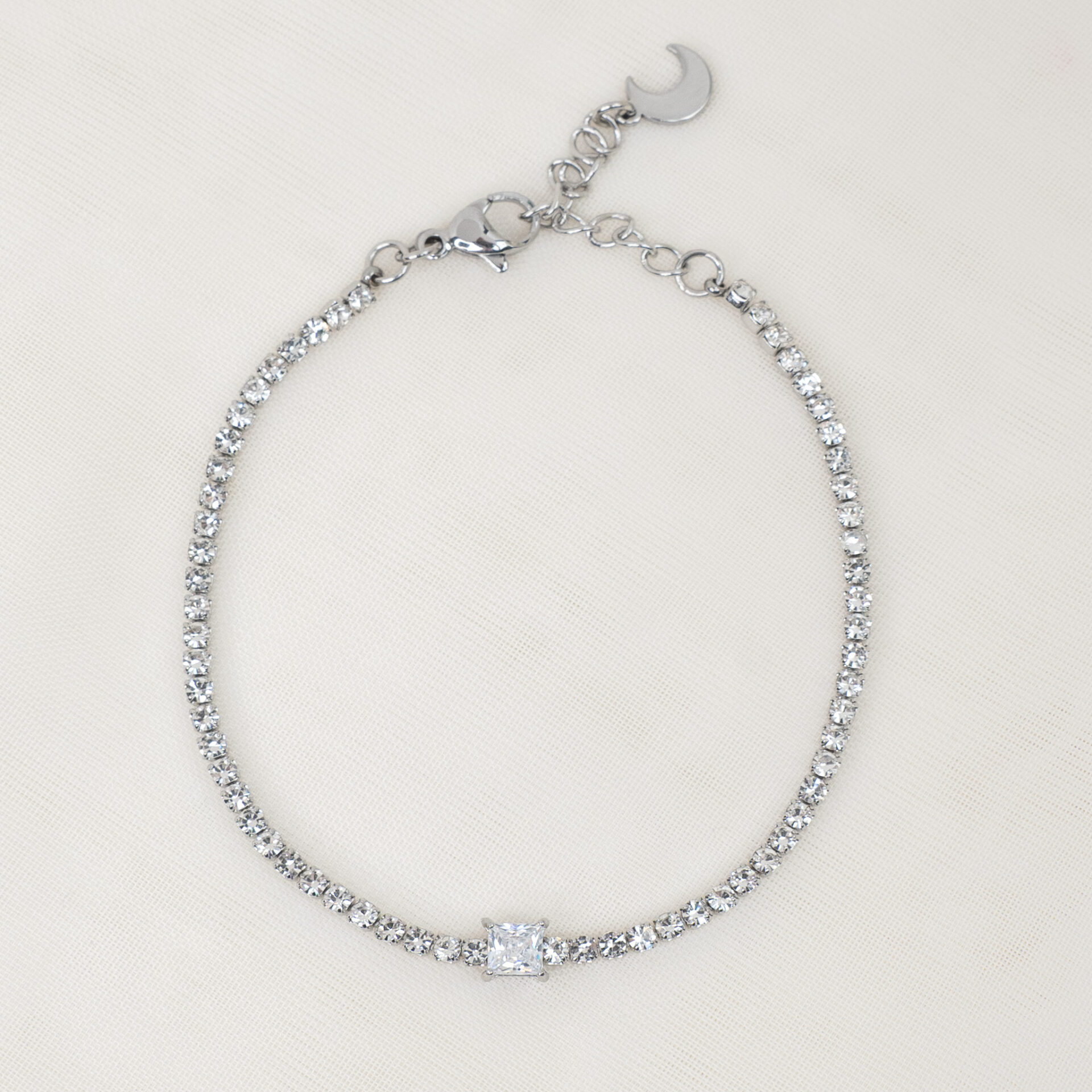 Lucid Silver Βραχιόλι Αλυσίδα με Ζιργκόν