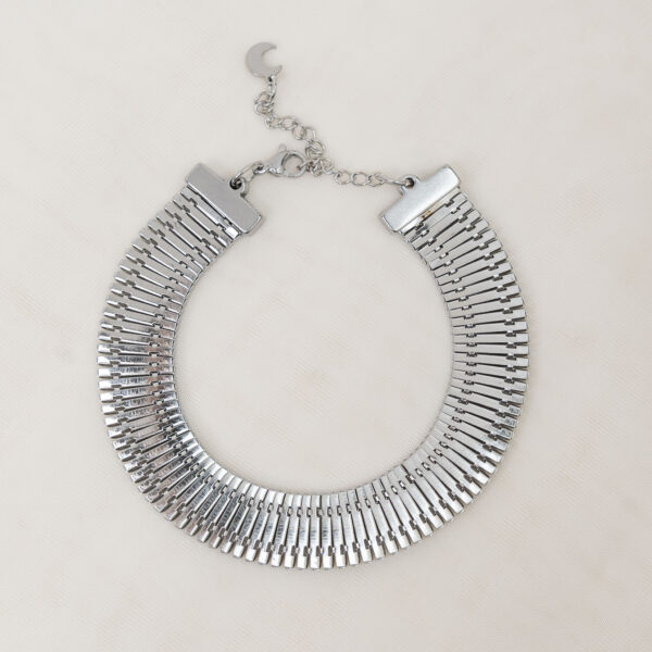 Radiance Silver Βραχιόλι με Πλακέ Αλυσίδα