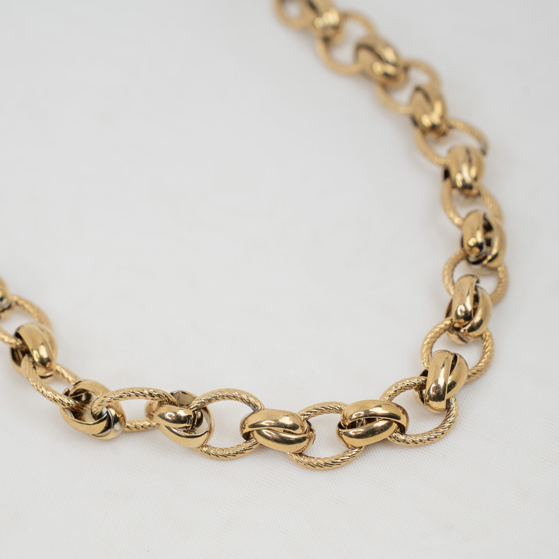 Loop Gold Κολιέ με Ατσάλινη Αλυσίδα - Image 2