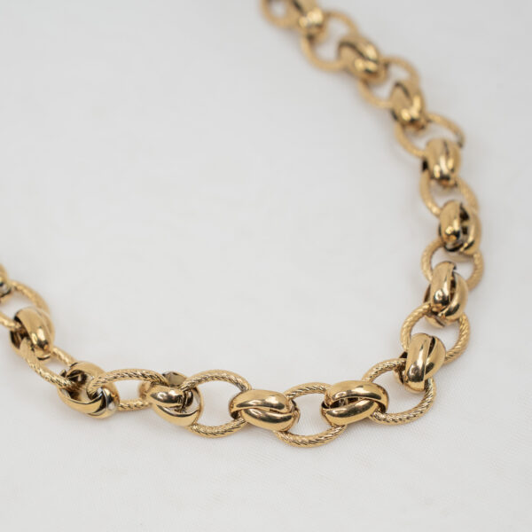 Loop Gold Κολιέ με Ατσάλινη Αλυσίδα