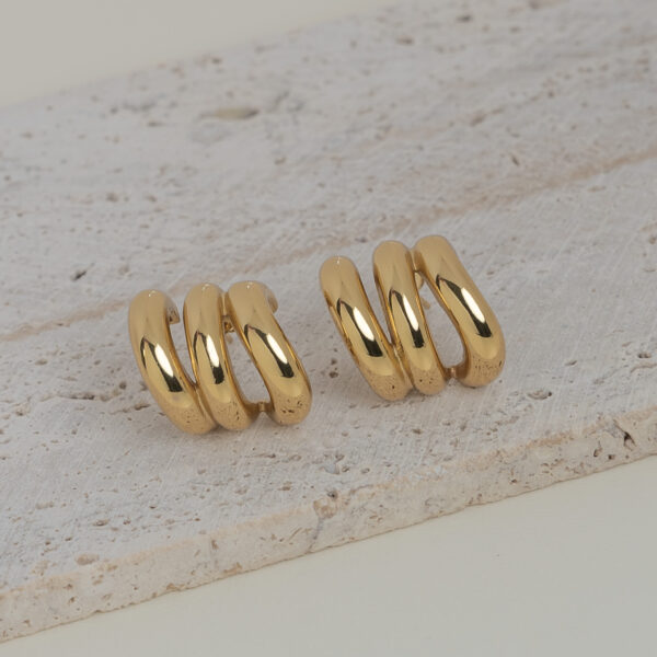 Yvette Gold Σκουλαρίκια Τριπλοί Κρίκοι