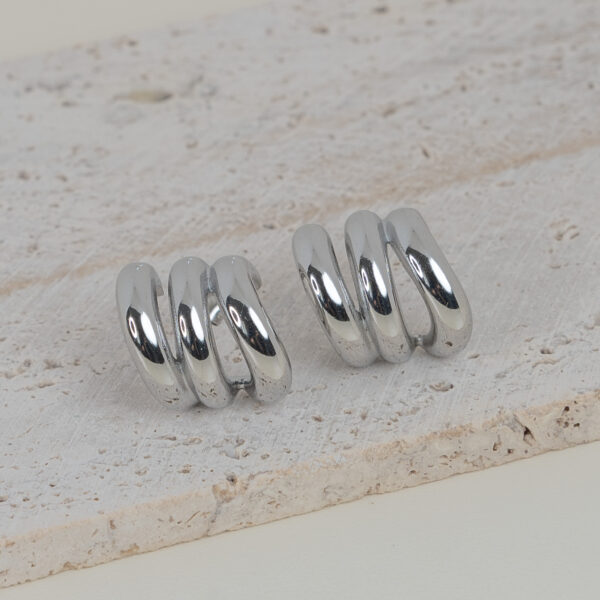 Yvette Silver Σκουλαρίκια Τριπλοί Κρίκοι