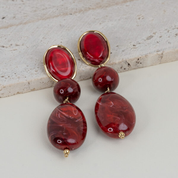 Reverie Red Gold Σκουλαρίκια Κρεμαστά