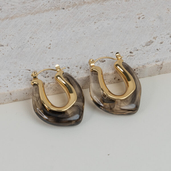 Inès Smoky Gold Σκουλαρίκια