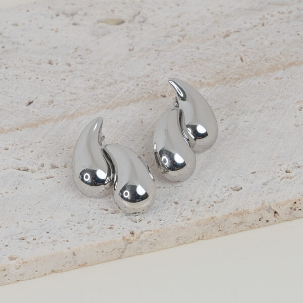 Cassandra Silver Σκουλαρίκια με Διπλό Δάκρυ