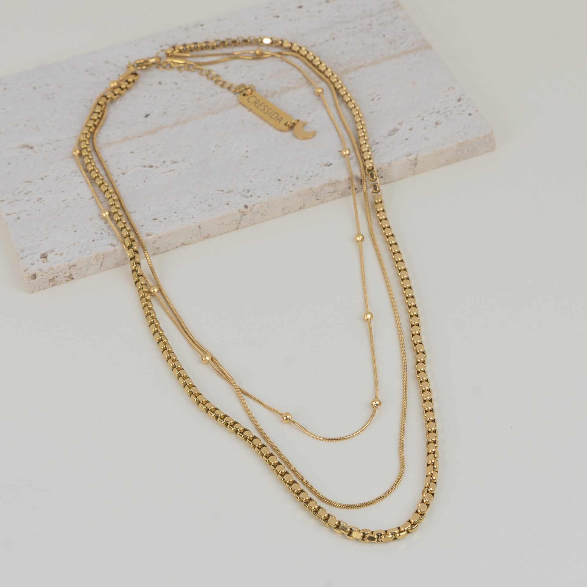 Elan Gold Κολιέ με Τριπλή Αλυσίδα - Image 2