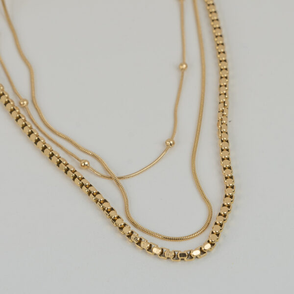 Elan Gold Κολιέ με Τριπλή Αλυσίδα