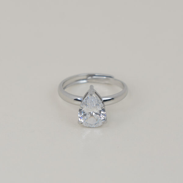 Étoile Silver Δαχτυλίδι Μονόπετρο με Ζιργκόν Δάκρυ